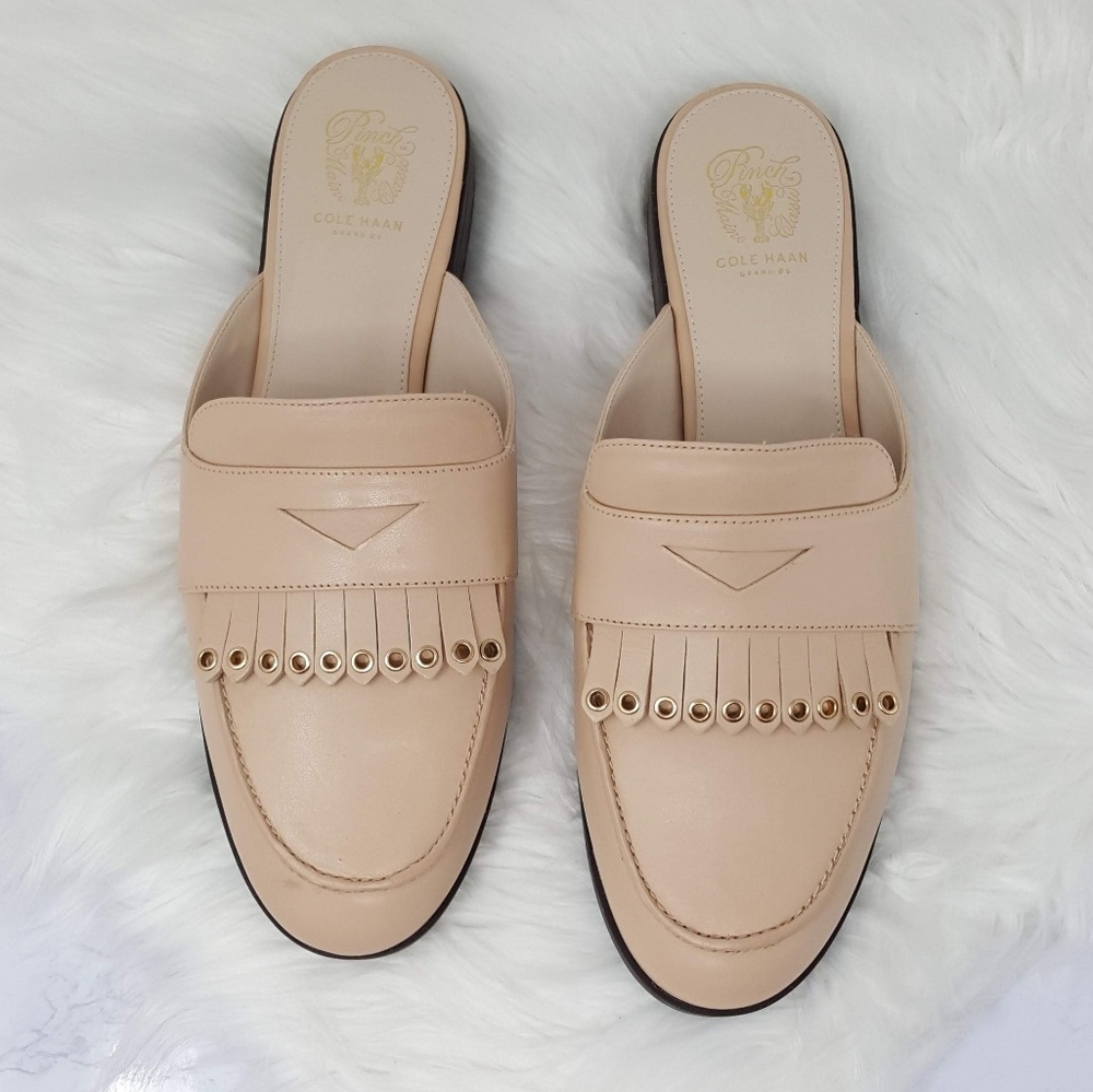 Cole Haan Nude Pinch Kiltie Slide Loafers 8.5